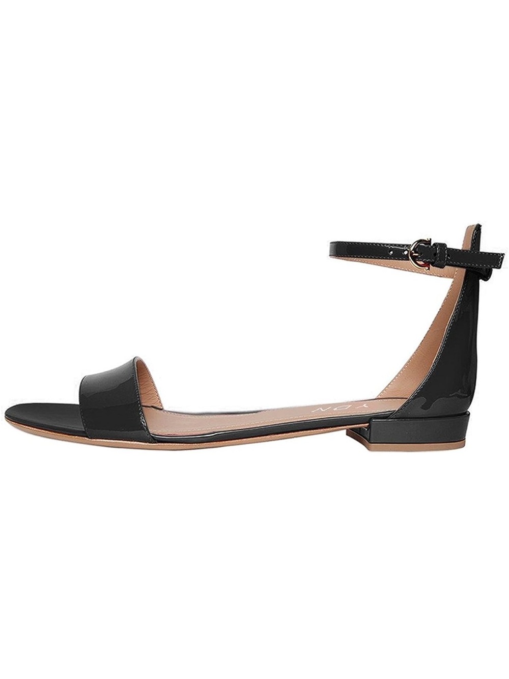 Gorgous black patent leather sandals for all occasion 9 barely worn super flat 9 - Picture 9 of 9